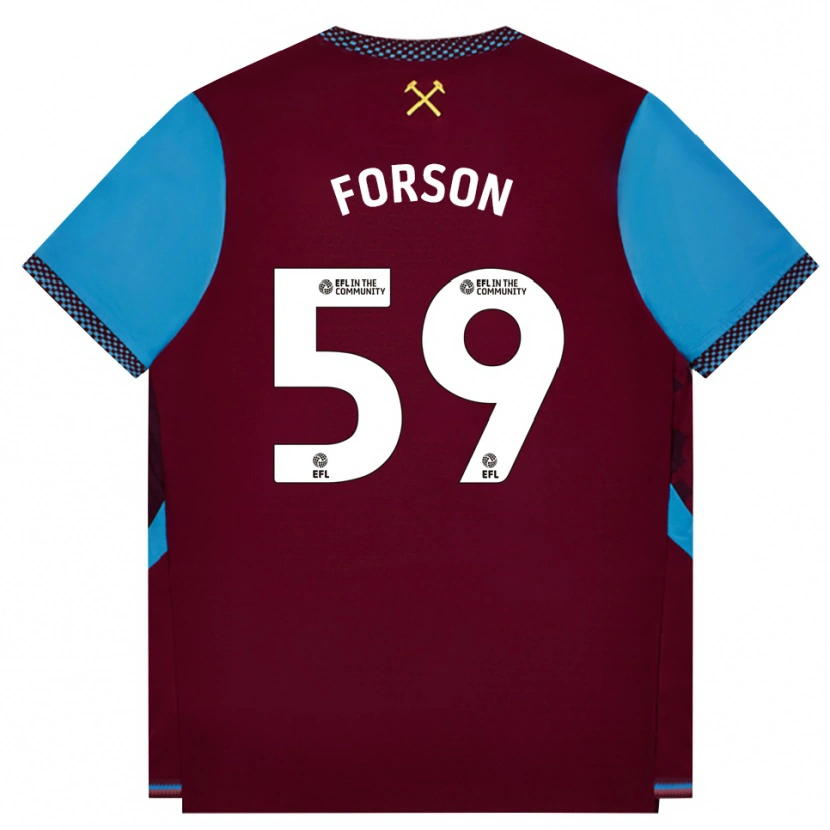 Danxen Heren Keenan Forson #59 Bordeaux Korenbloemblauw Thuisshirt Thuistenue 2026/27 T-Shirt België