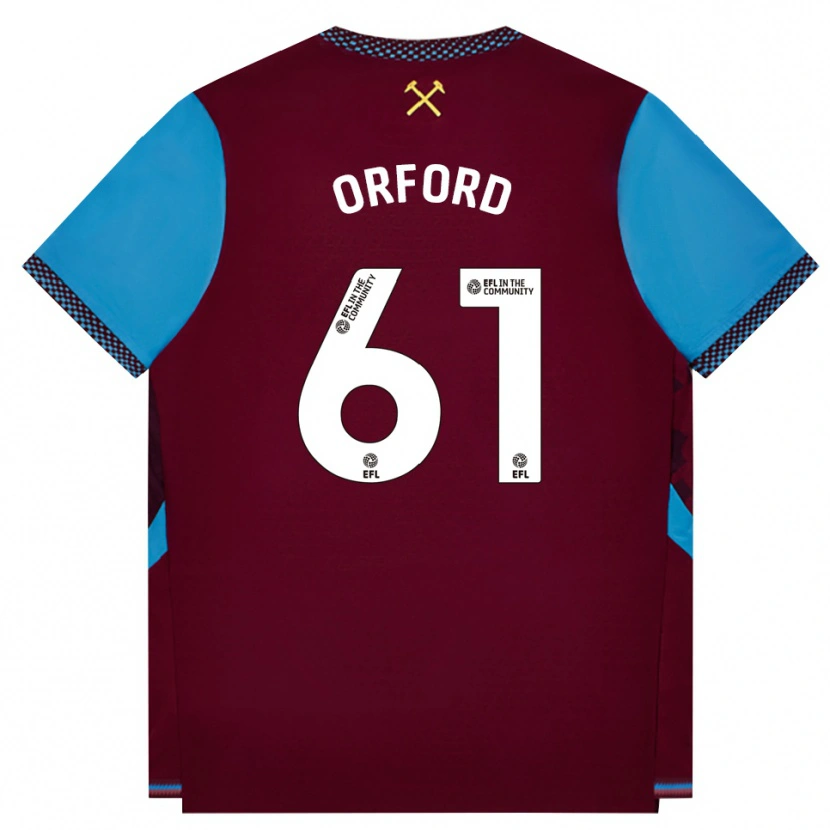 Danxen Heren Lewis Orford #61 Bordeaux Korenbloemblauw Thuisshirt Thuistenue 2026/27 T-Shirt België