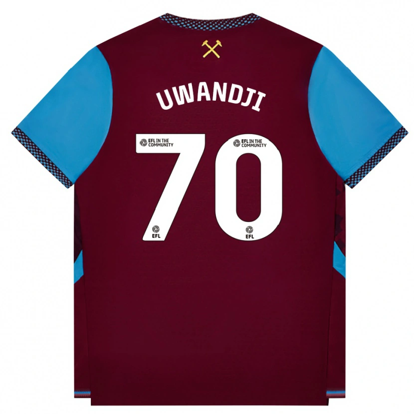 Danxen Heren Blaise Uwandji #70 Bordeaux Korenbloemblauw Thuisshirt Thuistenue 2026/27 T-Shirt België