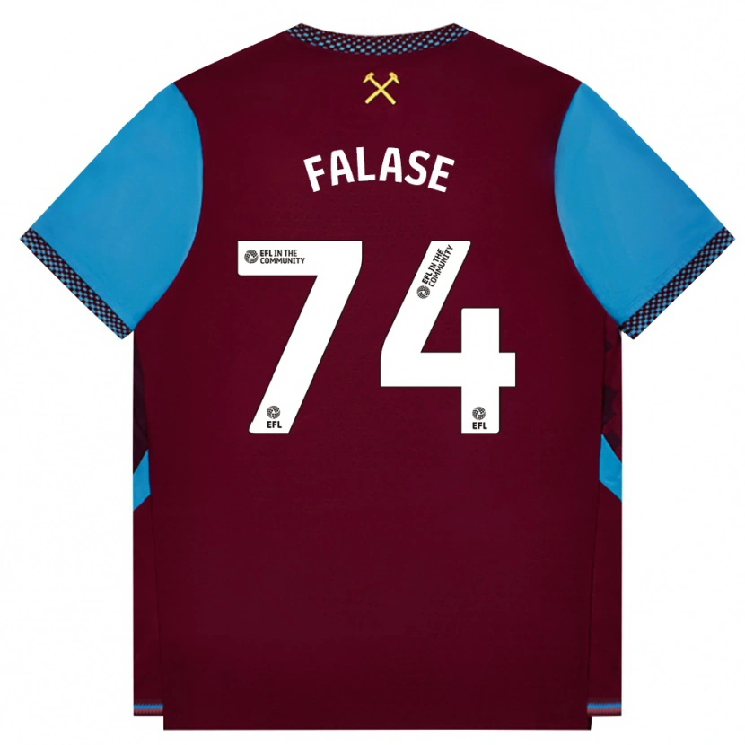 Danxen Heren Asher Falase #74 Bordeaux Korenbloemblauw Thuisshirt Thuistenue 2026/27 T-Shirt België