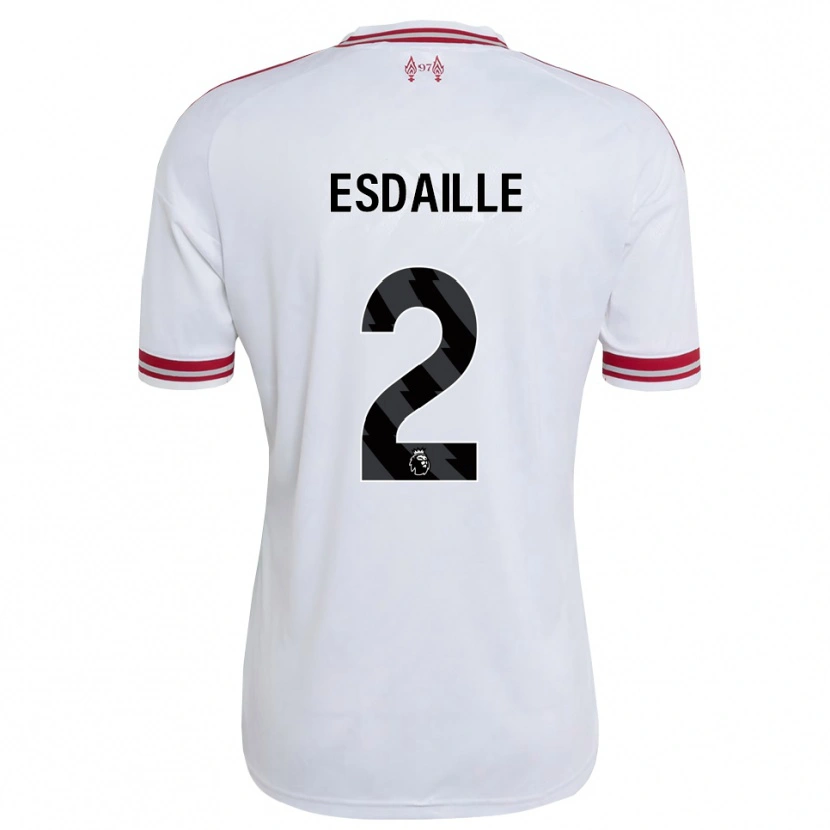 Danxen Heren Dj Esdaille #2 Rood Wit Uitshirt Uittenue 2026/27 T-Shirt België