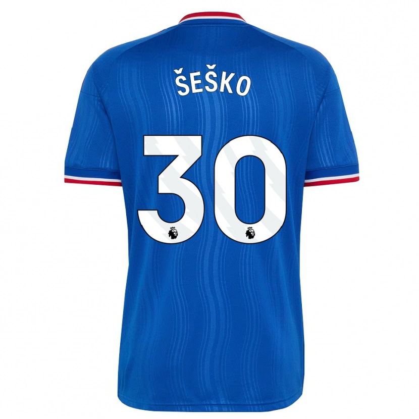 Danxen Heren Benjamin Sesko #30 Blauw Wit Rood Uitshirt Uittenue 2026/27 T-Shirt België