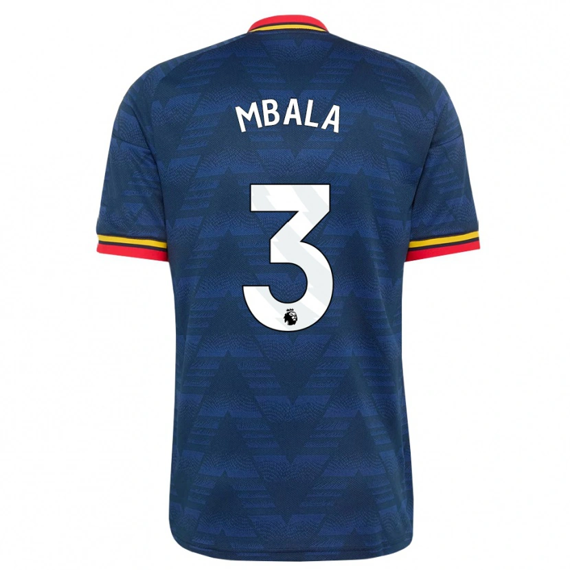 Danxen Heren Elyon Mbala #3 Middernachtblauw Geel Rood Uitshirt Uittenue 2026/27 T-Shirt België