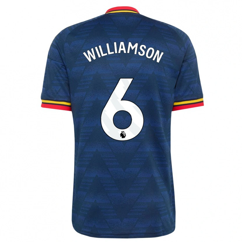 Danxen Heren Leah Williamson #6 Middernachtblauw Geel Rood Uitshirt Uittenue 2026/27 T-Shirt België