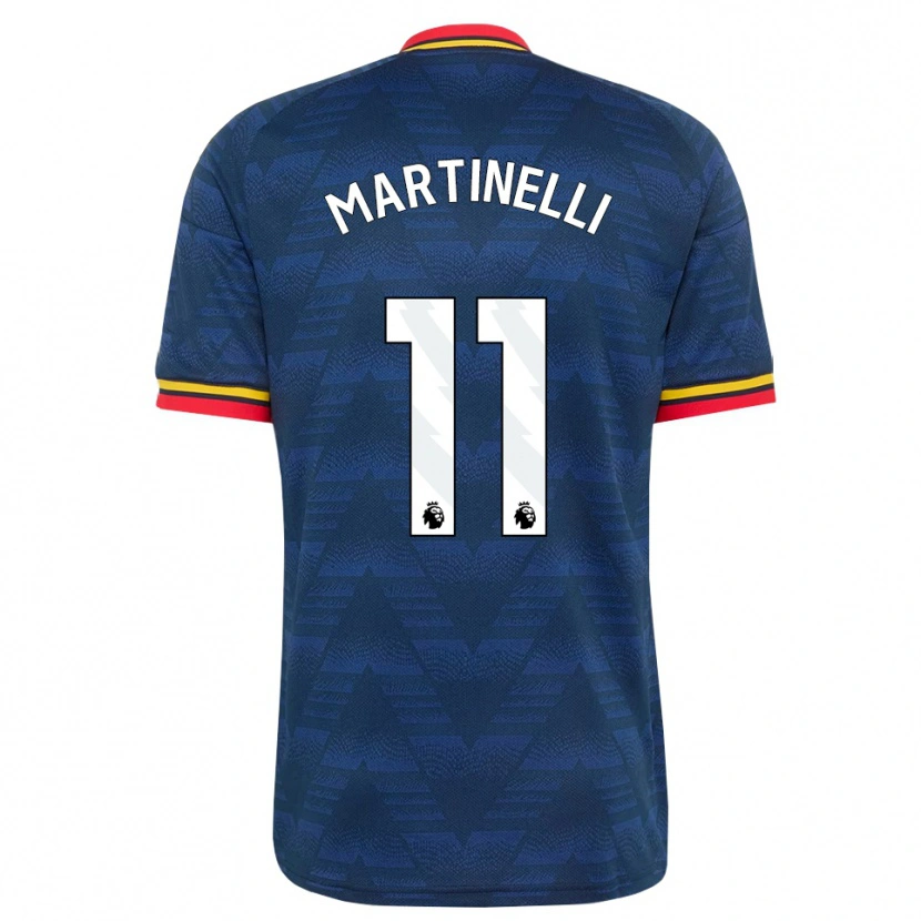 Danxen Heren Gabriel Martinelli #11 Middernachtblauw Geel Rood Uitshirt Uittenue 2026/27 T-Shirt België