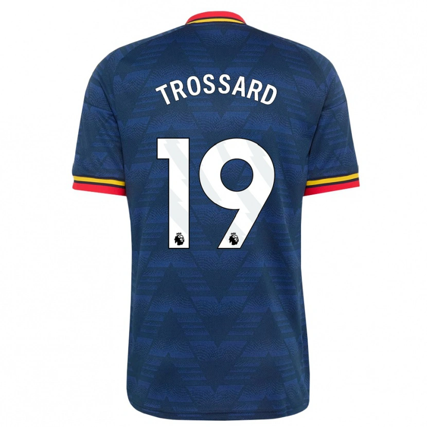Danxen Heren Leandro Trossard #19 Middernachtblauw Geel Rood Uitshirt Uittenue 2026/27 T-Shirt België