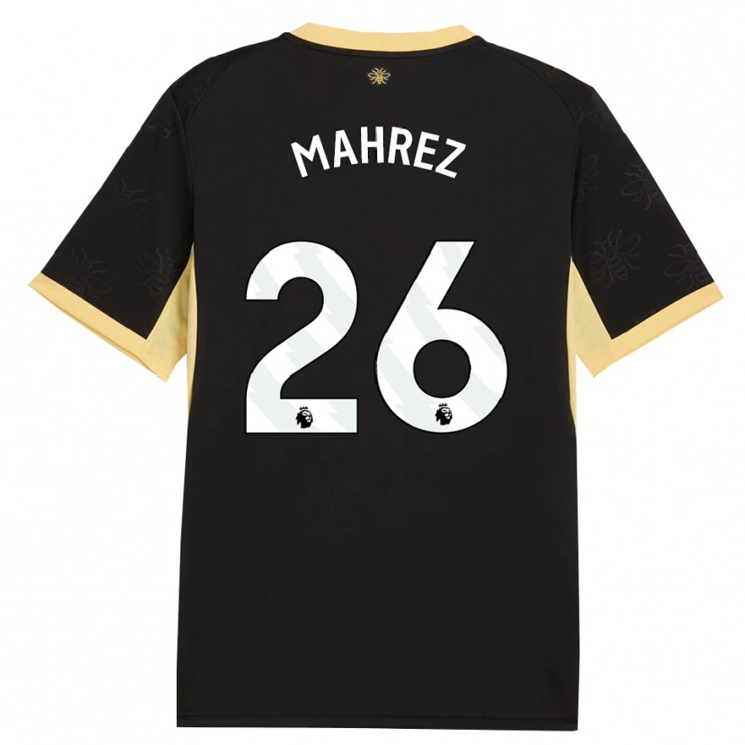Danxen Heren Riyad Mahrez #26 Zwart Geel Uitshirt Uittenue 2026/27 T-Shirt België