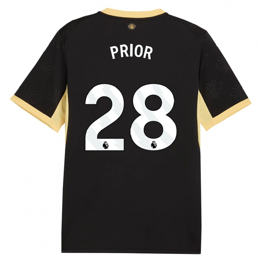Danxen Heren Gracie Prior #28 Zwart Geel Uitshirt Uittenue 2026/27 T-Shirt België