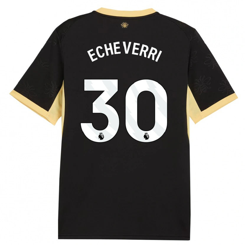 Danxen Heren Claudio Echeverri #30 Zwart Geel Uitshirt Uittenue 2026/27 T-Shirt België