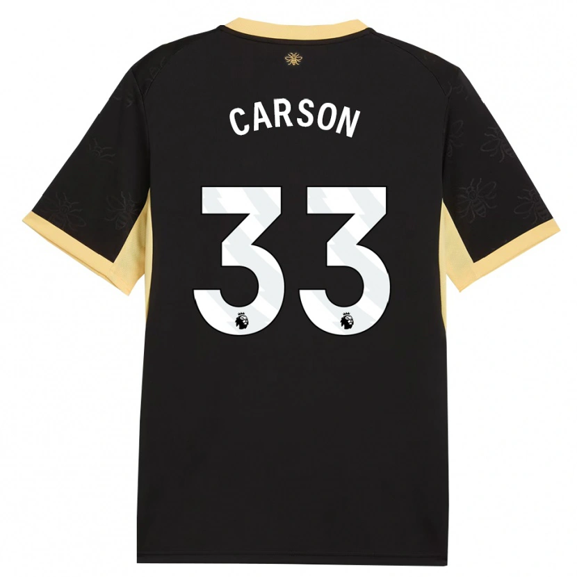 Danxen Heren Scott Carson #33 Zwart Geel Uitshirt Uittenue 2026/27 T-Shirt België