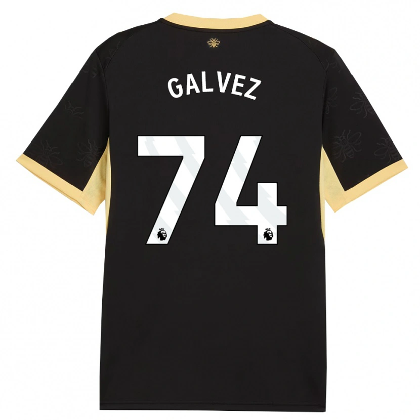 Danxen Heren Tomas Galvez #74 Zwart Geel Uitshirt Uittenue 2026/27 T-Shirt België