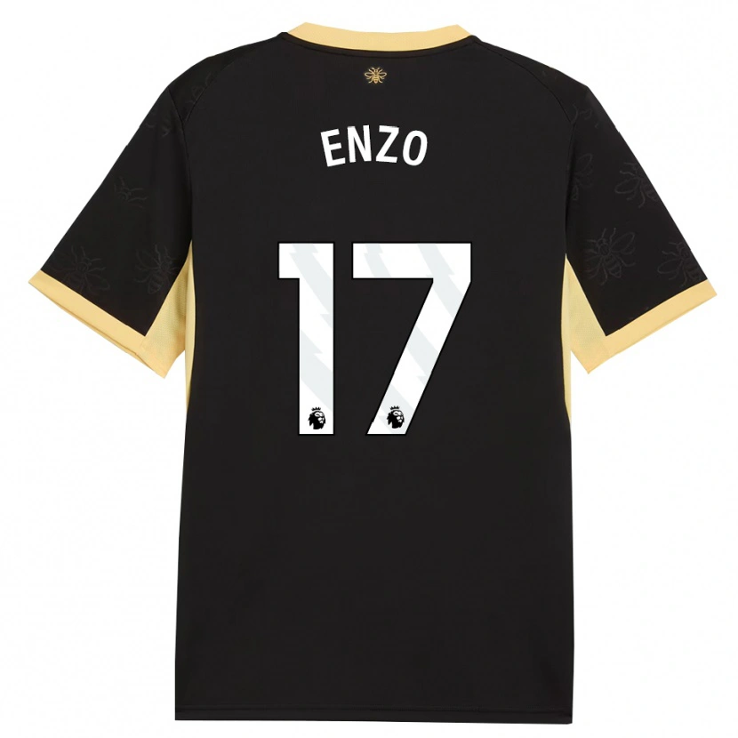 Danxen Heren Enzo Fernández #17 Zwart Geel Uitshirt Uittenue 2026/27 T-Shirt België