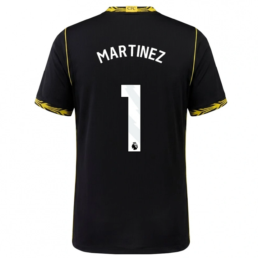 Danxen Heren Emiliano Martínez #1 Zwart Geel Uitshirt Uittenue 2026/27 T-Shirt België