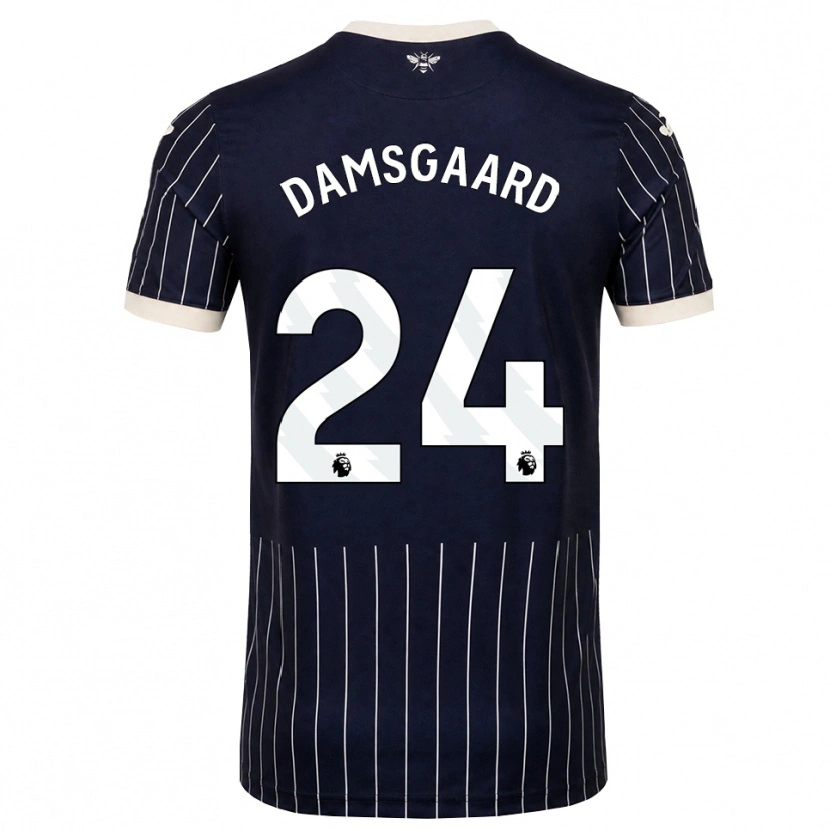Danxen Heren Mikkel Damsgaard #24 Zwart Wit Uitshirt Uittenue 2026/27 T-Shirt België