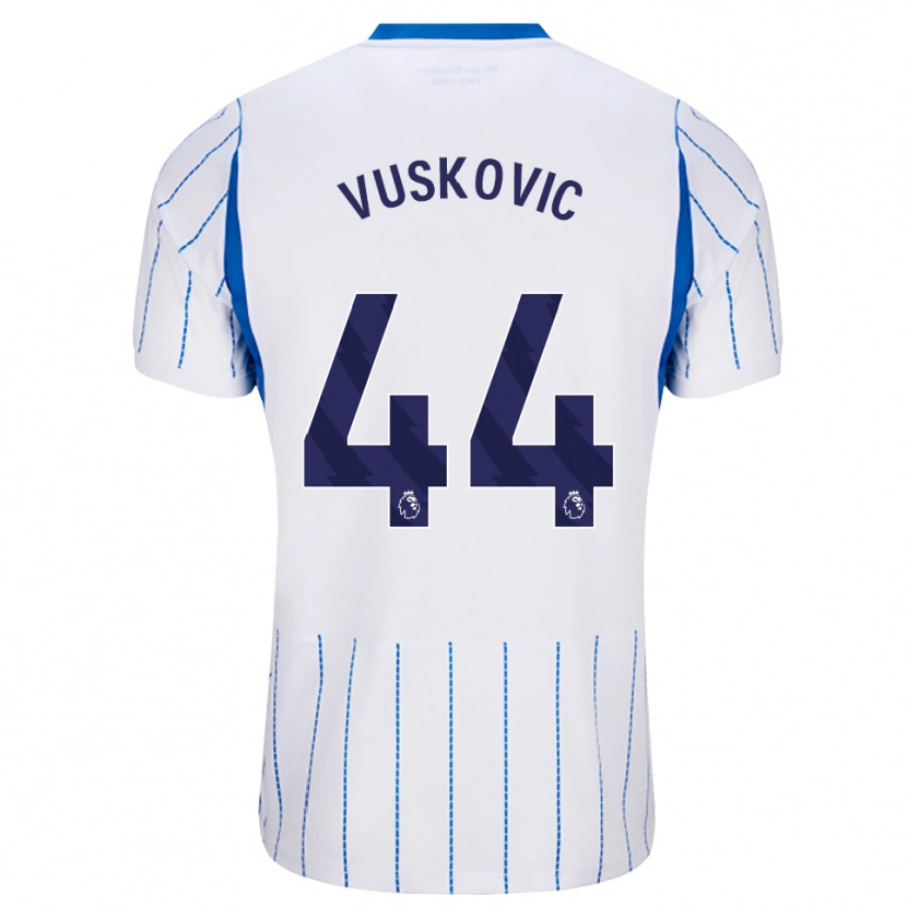 Danxen Heren Luka Vuskovic #44 Hemelsblauw Wit Uitshirt Uittenue 2026/27 T-Shirt België