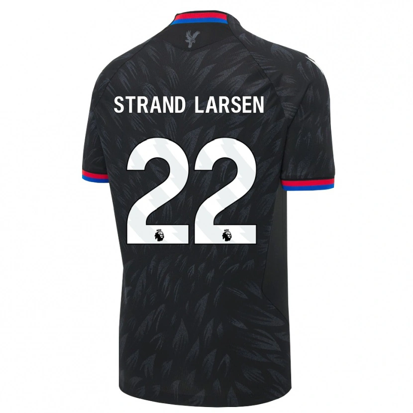 Danxen Heren Jørgen Strand Larsen #22 Zwart Blauw Rood Uitshirt Uittenue 2026/27 T-Shirt België