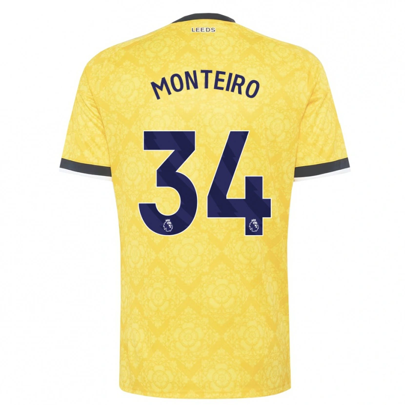 Danxen Heren Diogo Monteiro #34 Geel Wit Zwart Uitshirt Uittenue 2026/27 T-Shirt België