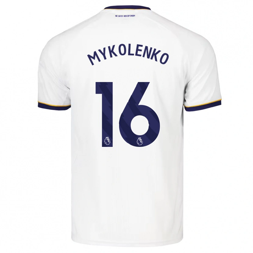 Danxen Heren Vitaliy Mykolenko #16 Middernachtblauw Wit Geel Uitshirt Uittenue 2026/27 T-Shirt België