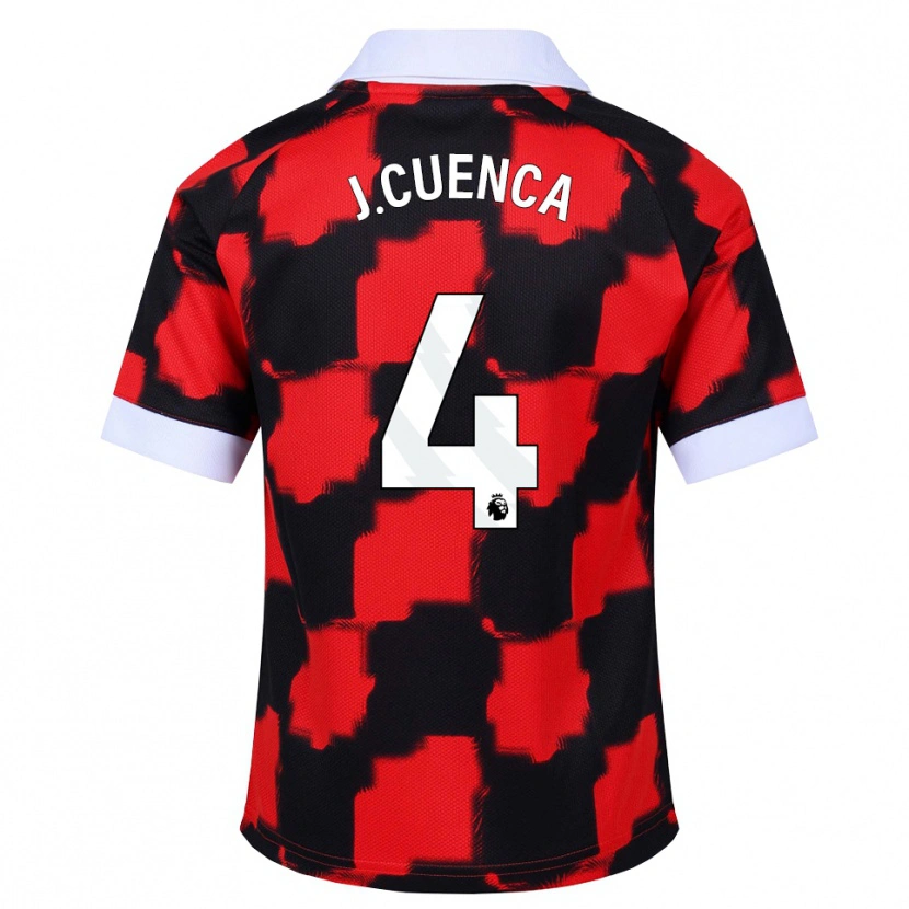 Danxen Heren Jorge Cuenca #4 Rood Wit Zwart Uitshirt Uittenue 2026/27 T-Shirt België
