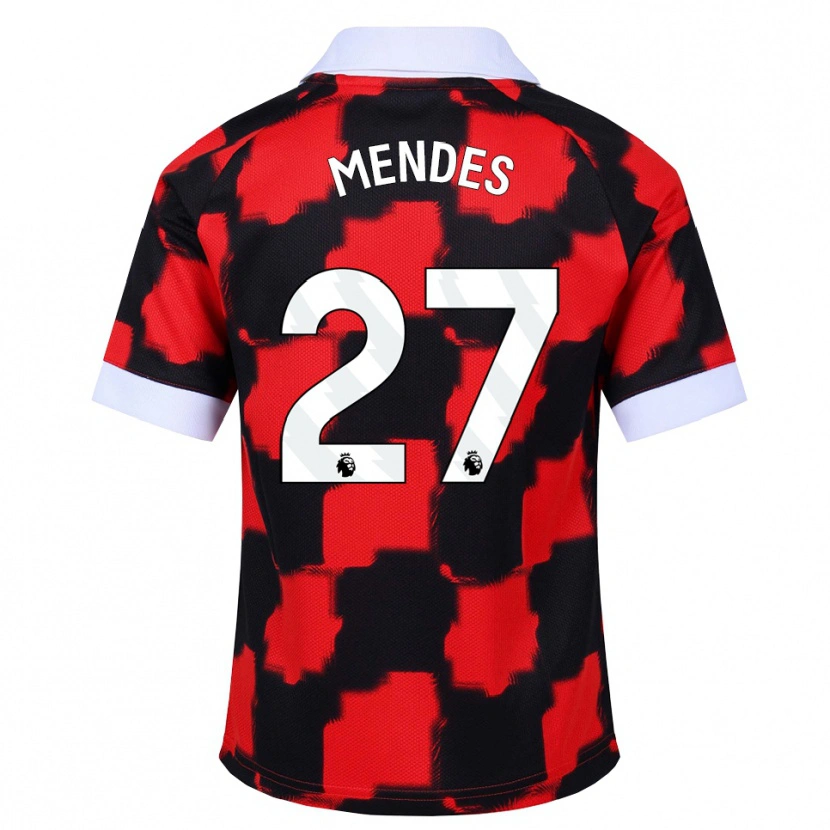 Danxen Heren Megalie Mendes #27 Rood Wit Zwart Uitshirt Uittenue 2026/27 T-Shirt België