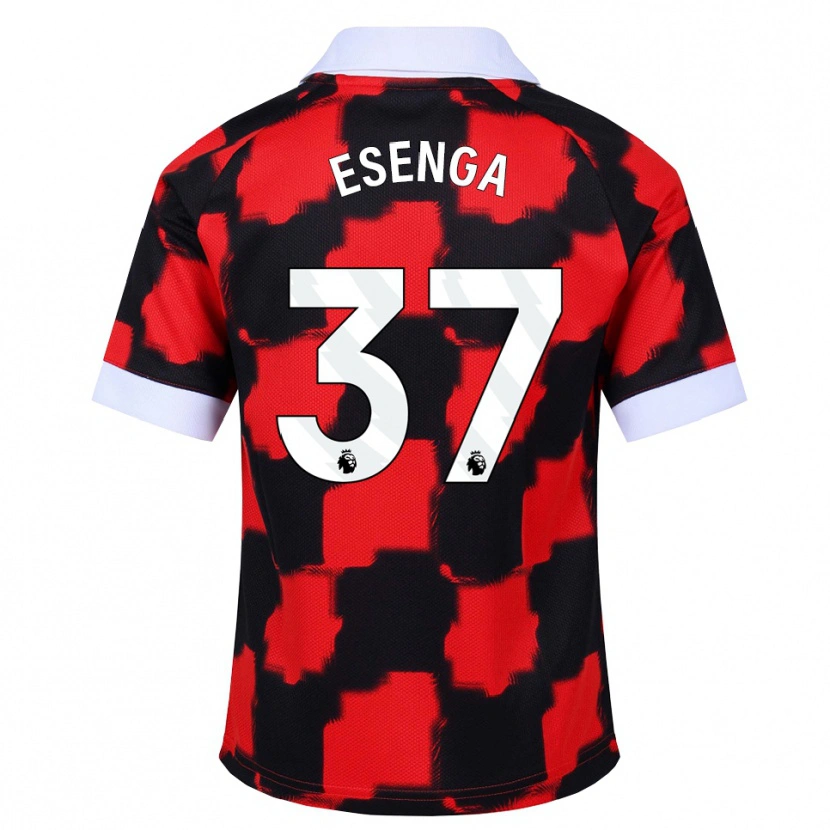 Danxen Heren Jonathan Esenga #37 Rood Wit Zwart Uitshirt Uittenue 2026/27 T-Shirt België