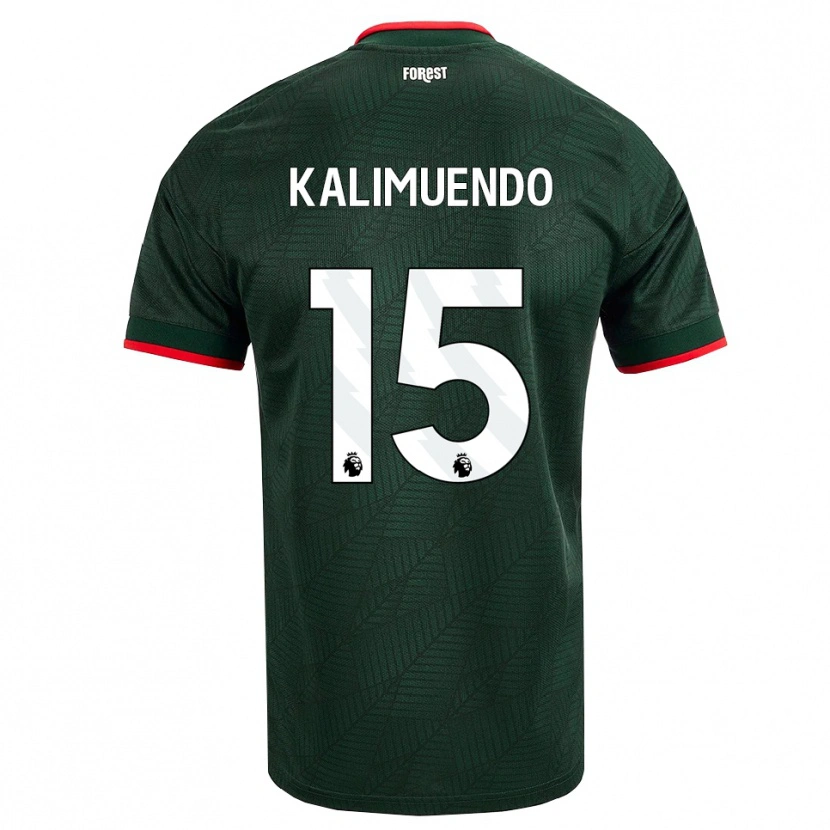 Danxen Heren Arnaud Kalimuendo #15 Donkergroen Rood Uitshirt Uittenue 2026/27 T-Shirt België