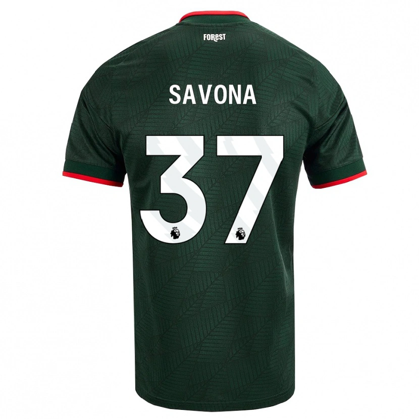 Danxen Heren Nicolò Savona #37 Donkergroen Rood Uitshirt Uittenue 2026/27 T-Shirt België