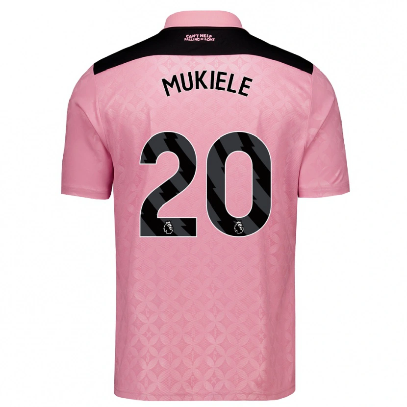 Danxen Heren Nordi Mukiele #20 Lichtroze Zwart Uitshirt Uittenue 2026/27 T-Shirt België