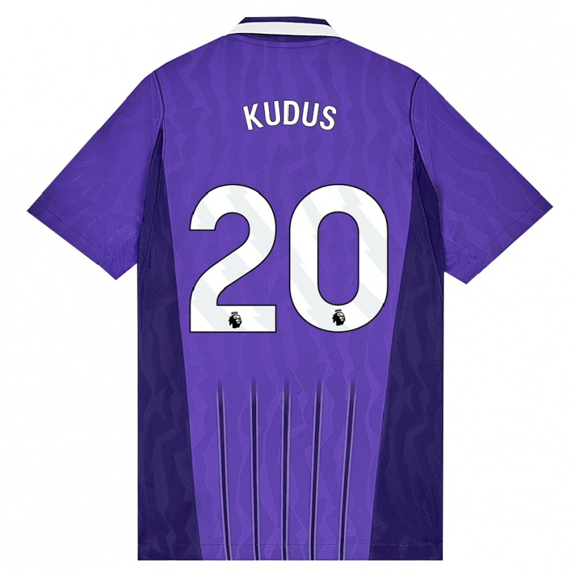 Danxen Heren Mohammed Kudus #20 Paars Wit Thuisshirt Derde Tenue 2026/27 T-Shirt België