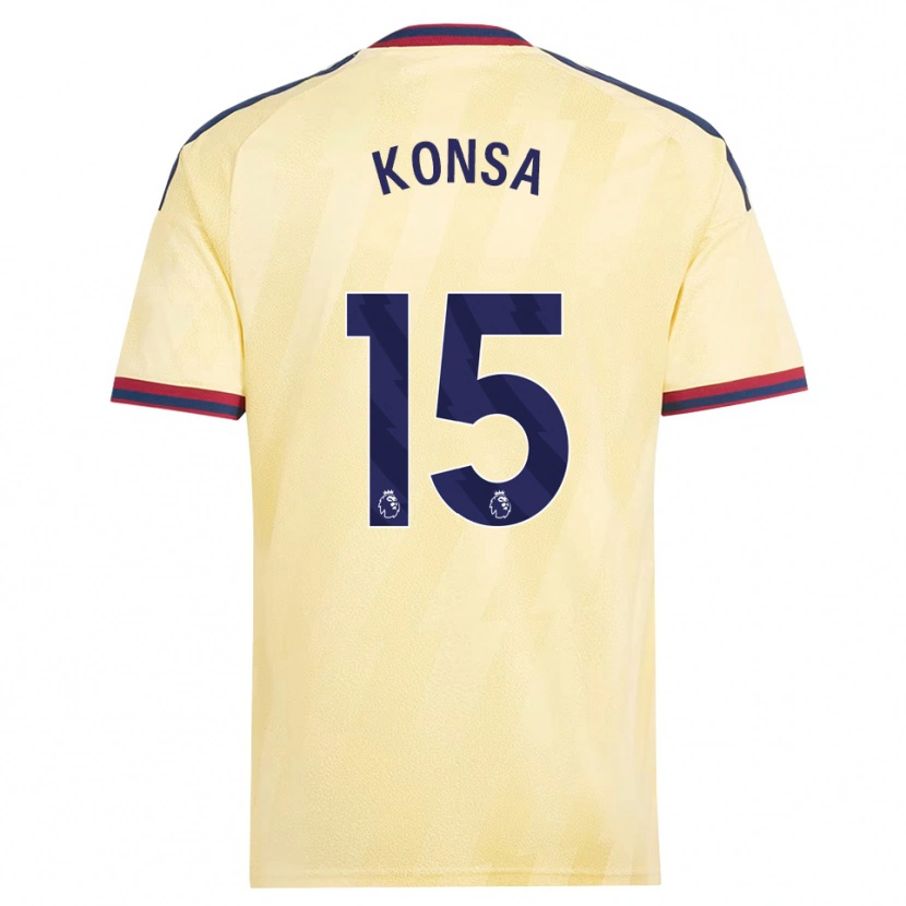 Danxen Heren Ezri Konsa #15 Licht Geel Middernachtblauw Thuisshirt Derde Tenue 2026/27 T-Shirt België