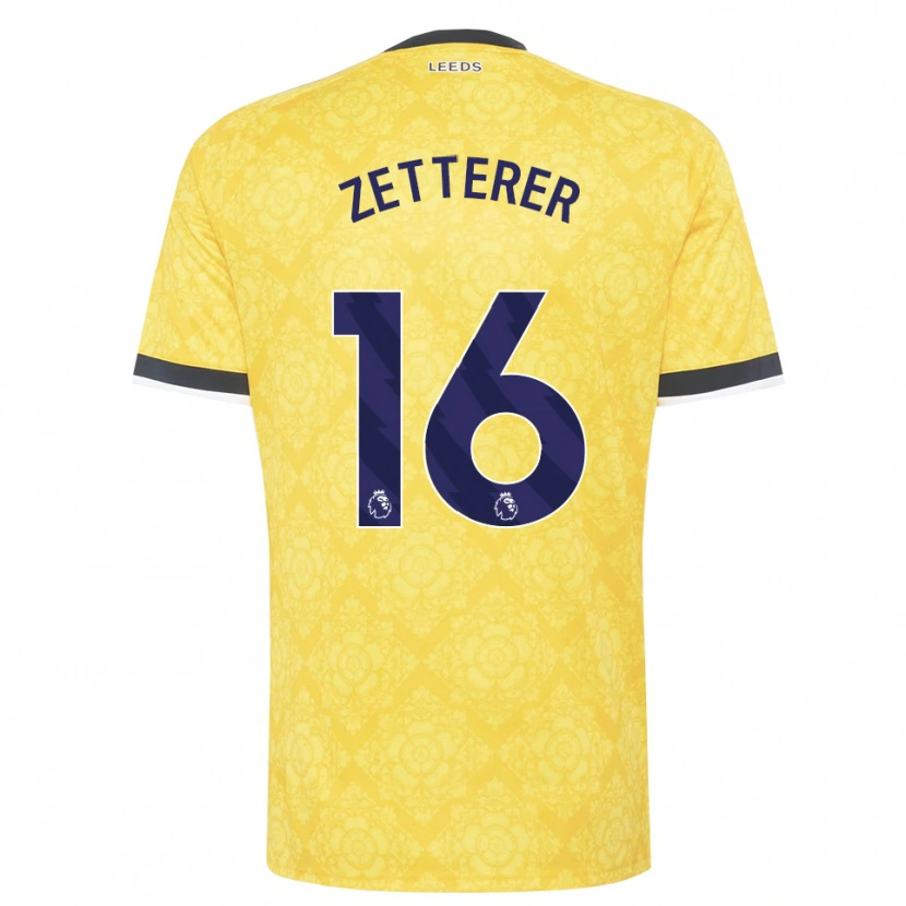 Danxen Heren Michael Zetterer #16 Geel Wit Zwart Uitshirt Uittenue 2026/27 T-Shirt België