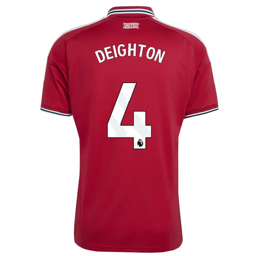 Danxen Dames Joe Deighton #4 Rood Geel Wit Thuisshirt Thuistenue 2026/27 T-Shirt België