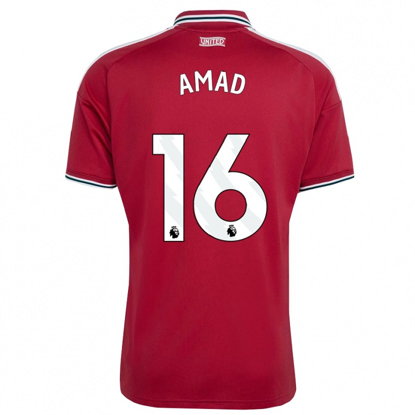 Danxen Dames Amad Diallo #16 Rood Geel Wit Thuisshirt Thuistenue 2026/27 T-Shirt België