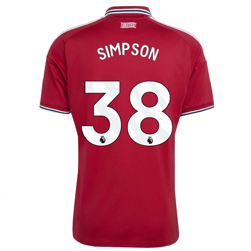 Danxen Dames Jess Simpson #38 Rood Geel Wit Thuisshirt Thuistenue 2026/27 T-Shirt België