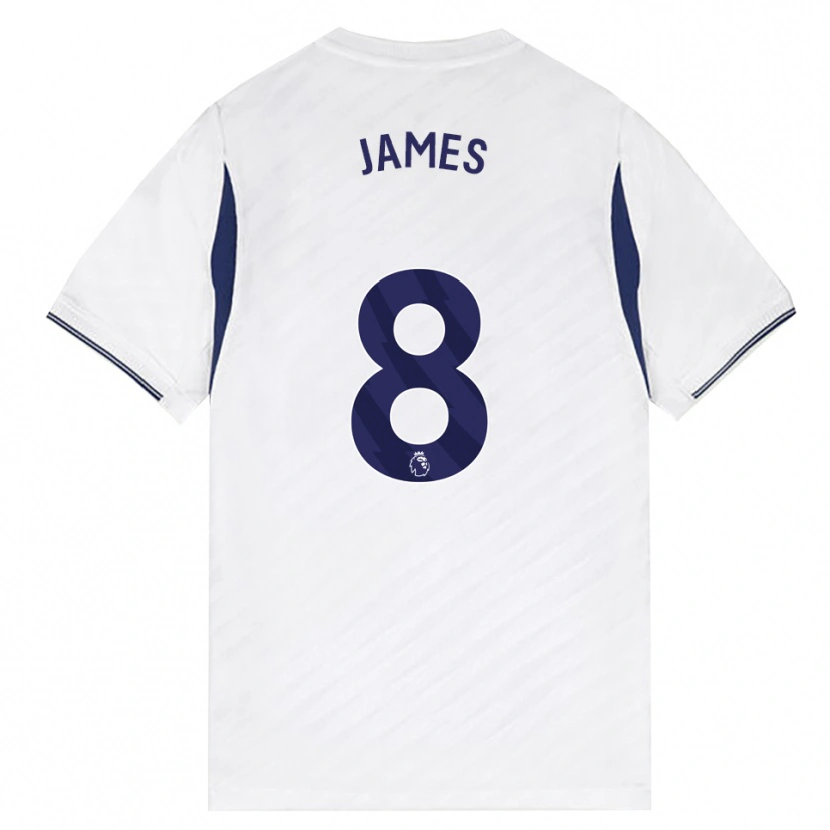 Danxen Dames Angharad James #8 Wit Rood Paars Thuisshirt Thuistenue 2026/27 T-Shirt België