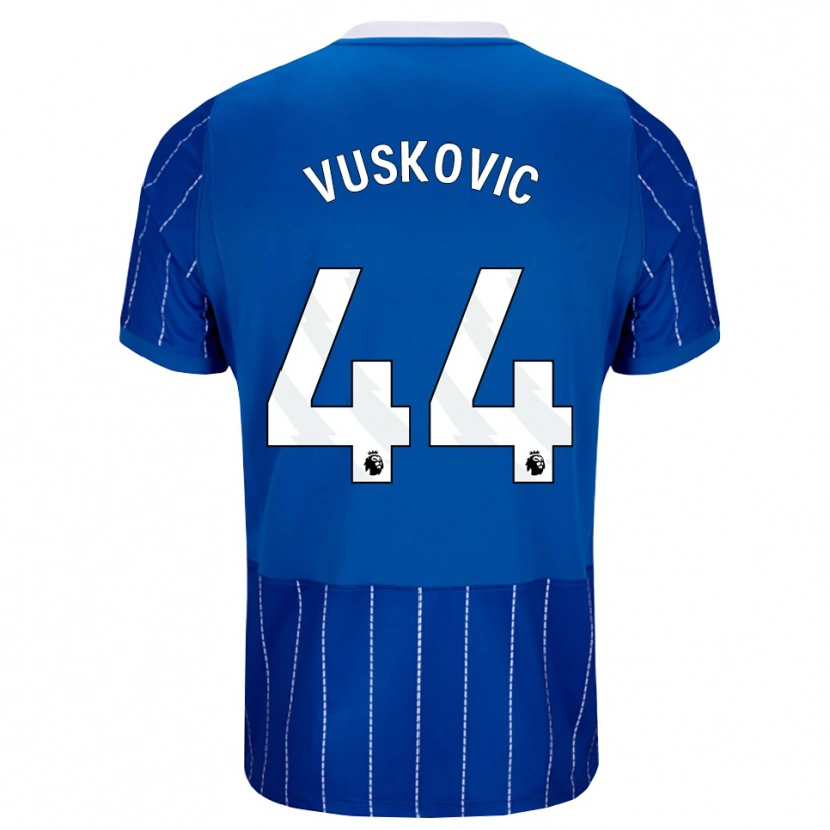 Danxen Dames Luka Vuskovic #44 Mediumblauw Wit Thuisshirt Thuistenue 2026/27 T-Shirt België