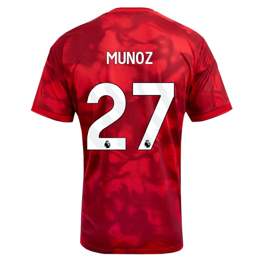 Danxen Dames Daniel Muñoz #27 Krimson Wit Thuisshirt Thuistenue 2026/27 T-Shirt België