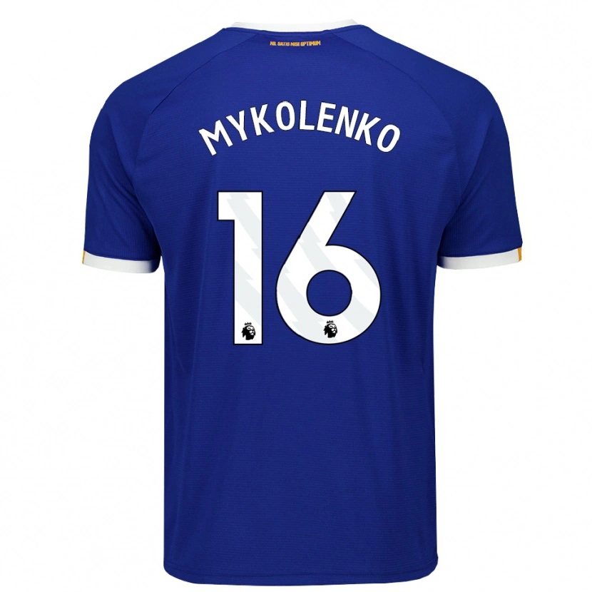 Danxen Dames Vitaliy Mykolenko #16 Blauw Wit Geel Thuisshirt Thuistenue 2026/27 T-Shirt België