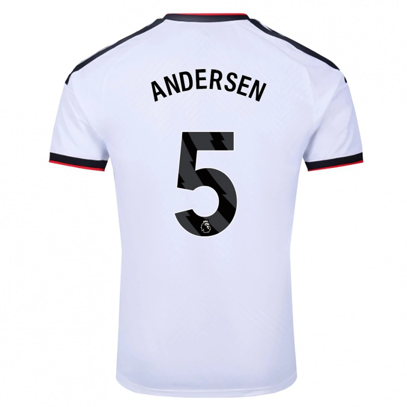 Danxen Dames Joachim Andersen #5 Wit Zwart Rood Thuisshirt Thuistenue 2026/27 T-Shirt België