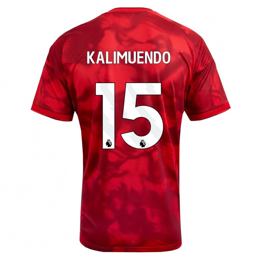 Danxen Dames Arnaud Kalimuendo #15 Krimson Wit Thuisshirt Thuistenue 2026/27 T-Shirt België