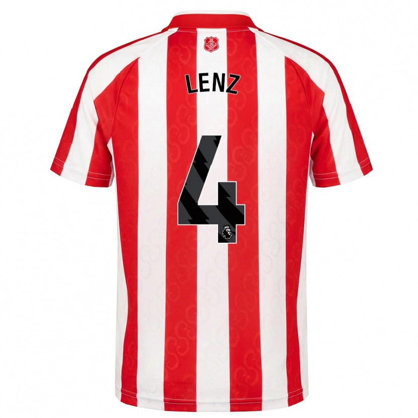 Danxen Dames Elias Lenz #4 Rood Wit Zwart Thuisshirt Thuistenue 2026/27 T-Shirt België