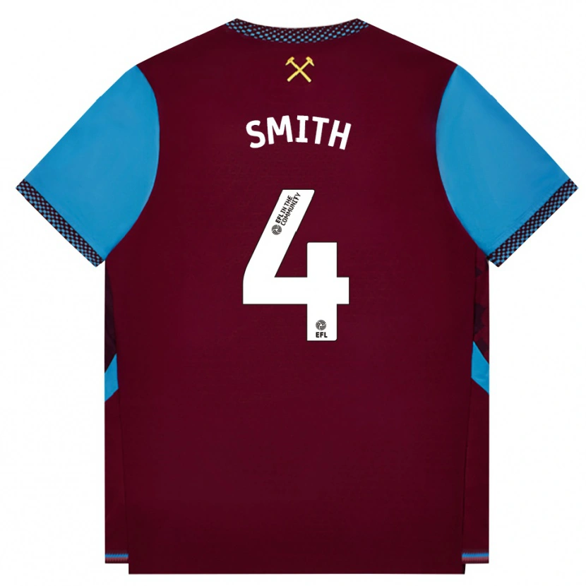 Danxen Dames Reon Smith #4 Bordeaux Korenbloemblauw Thuisshirt Thuistenue 2026/27 T-Shirt België