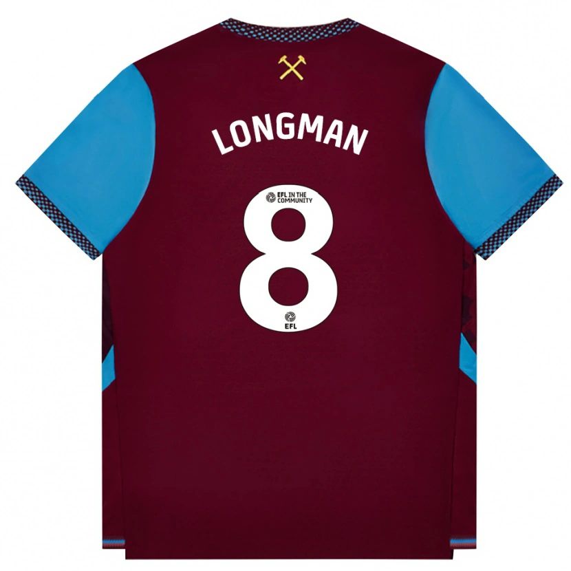 Danxen Dames Jude Longman #8 Bordeaux Korenbloemblauw Thuisshirt Thuistenue 2026/27 T-Shirt België