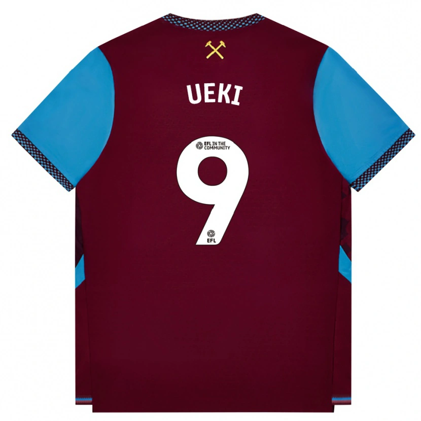 Danxen Dames Riko Ueki #9 Bordeaux Korenbloemblauw Thuisshirt Thuistenue 2026/27 T-Shirt België