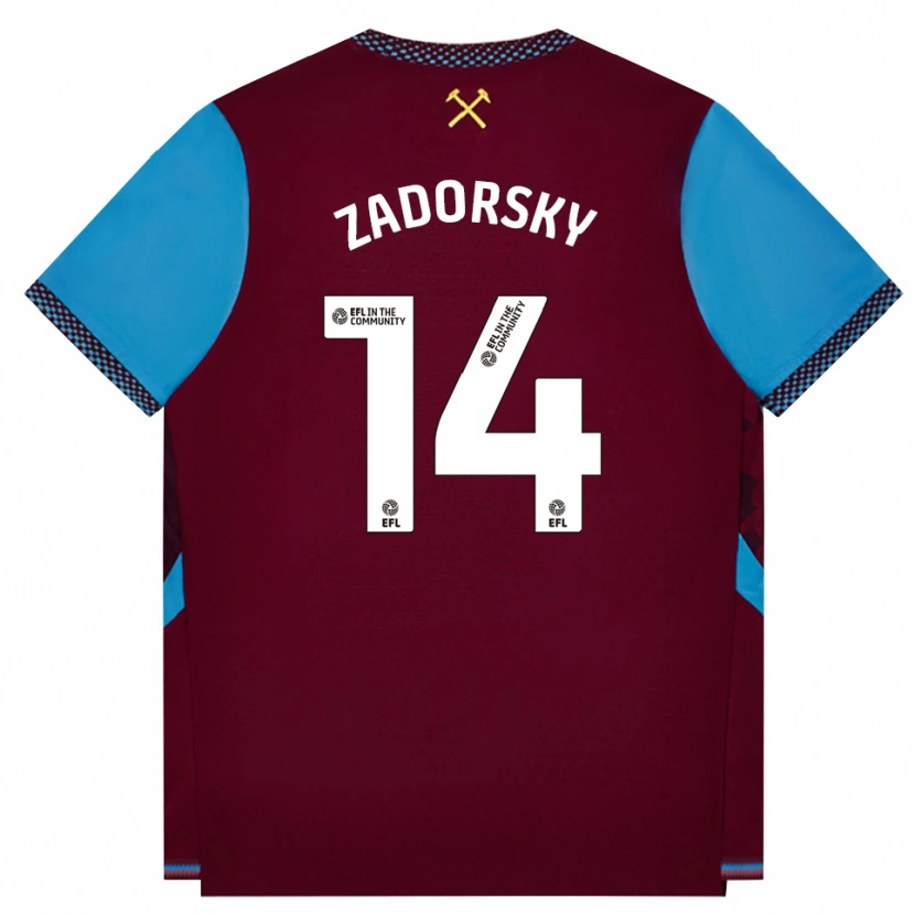 Danxen Dames Shelina Zadorsky #14 Bordeaux Korenbloemblauw Thuisshirt Thuistenue 2026/27 T-Shirt België