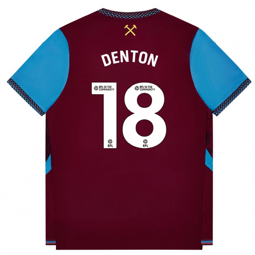 Danxen Dames Anouk Denton #18 Bordeaux Korenbloemblauw Thuisshirt Thuistenue 2026/27 T-Shirt België