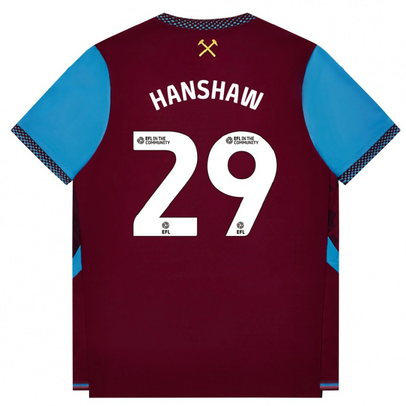 Danxen Dames Verena Hanshaw #29 Bordeaux Korenbloemblauw Thuisshirt Thuistenue 2026/27 T-Shirt België