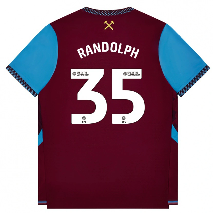 Danxen Dames Darren Randolph #35 Bordeaux Korenbloemblauw Thuisshirt Thuistenue 2026/27 T-Shirt België