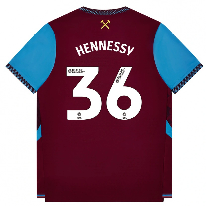 Danxen Dames Alexandra Hennessy #36 Bordeaux Korenbloemblauw Thuisshirt Thuistenue 2026/27 T-Shirt België