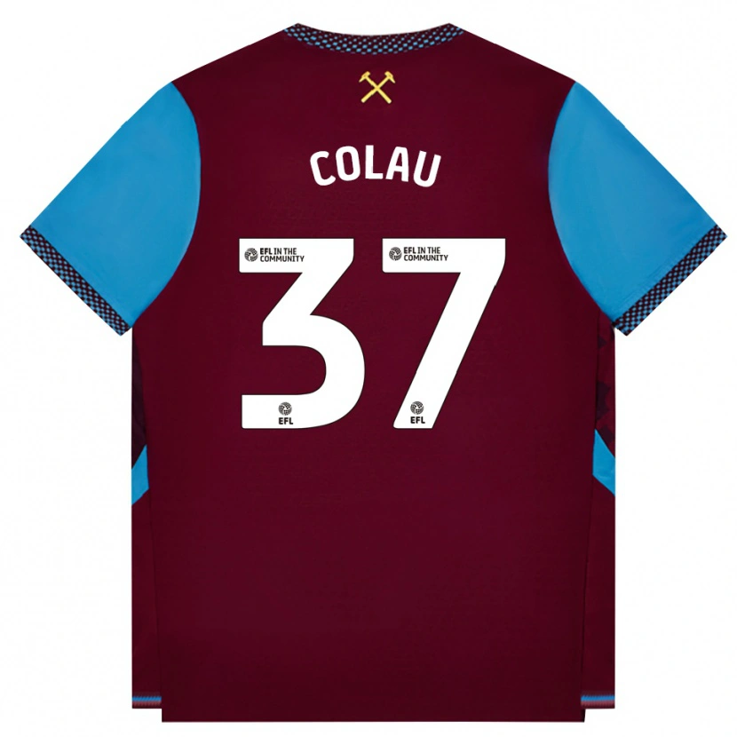 Danxen Dames Dimitri Colau #37 Bordeaux Korenbloemblauw Thuisshirt Thuistenue 2026/27 T-Shirt België